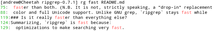 ripgrep cache